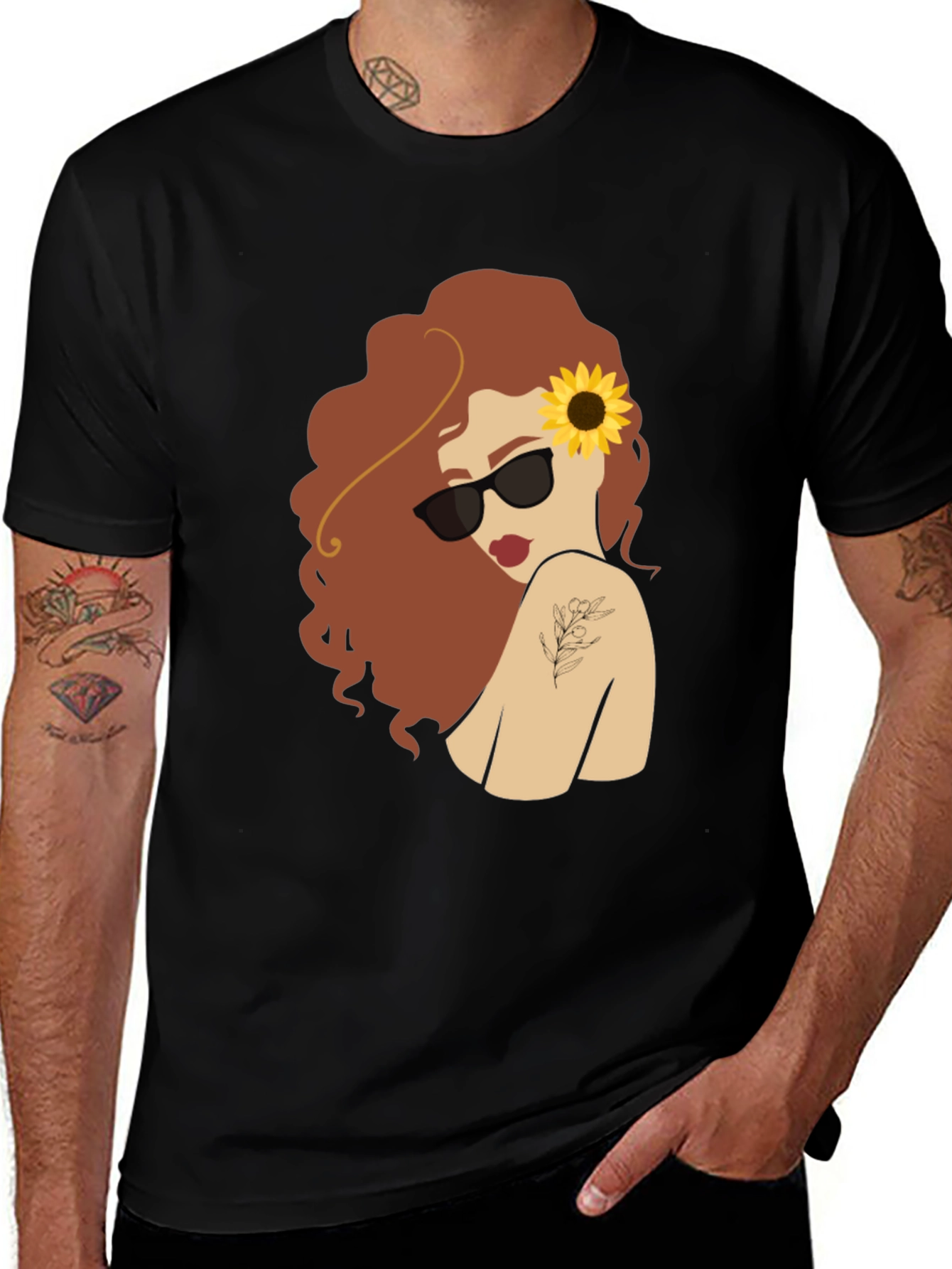 Sunflower Girl Graphic T-Shirt - Unique Fashion Tee