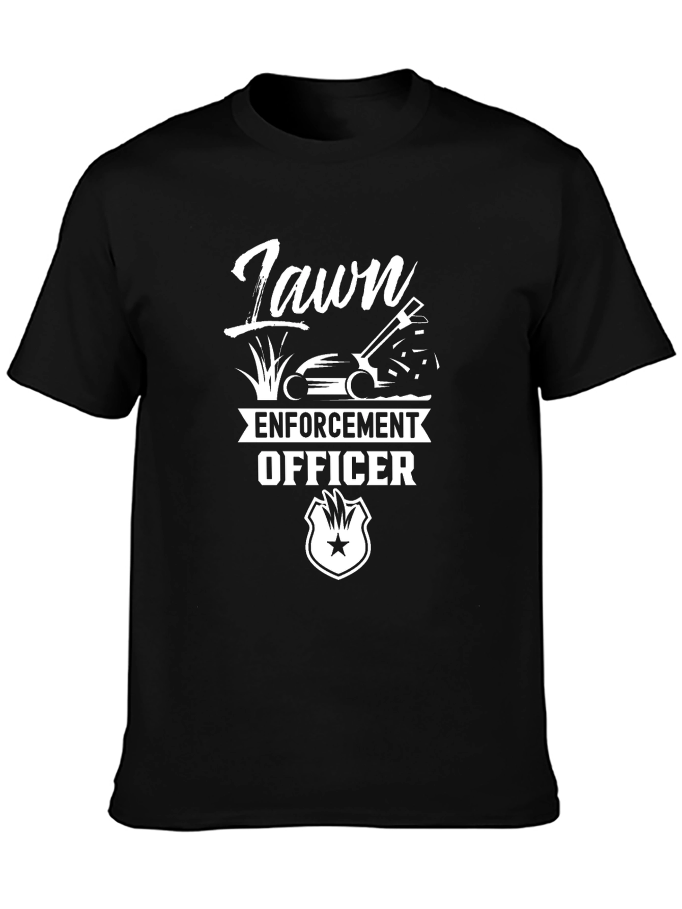 Lawn Enforcement Officer Graphic Tee - Black