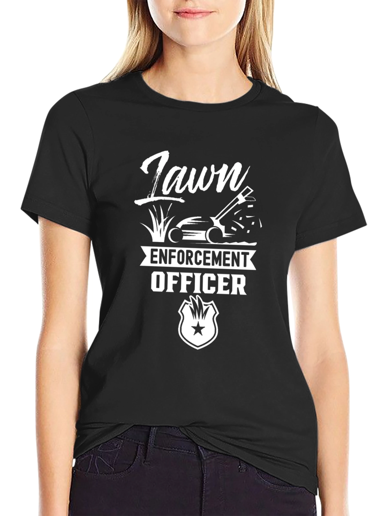 Lawn Enforcement Officer Graphic Tee - Black