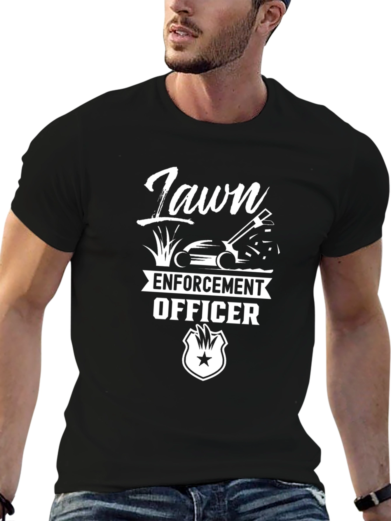 Lawn Enforcement Officer Graphic Tee - Black